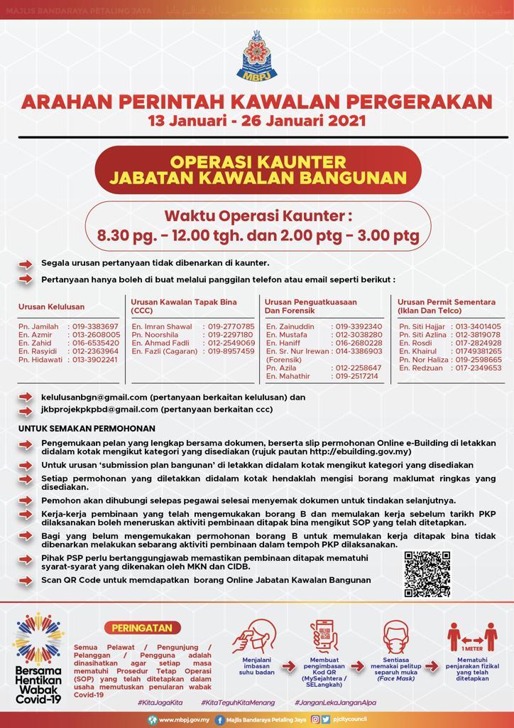 Jadual PKP Jabatan Kawalan Bangunan