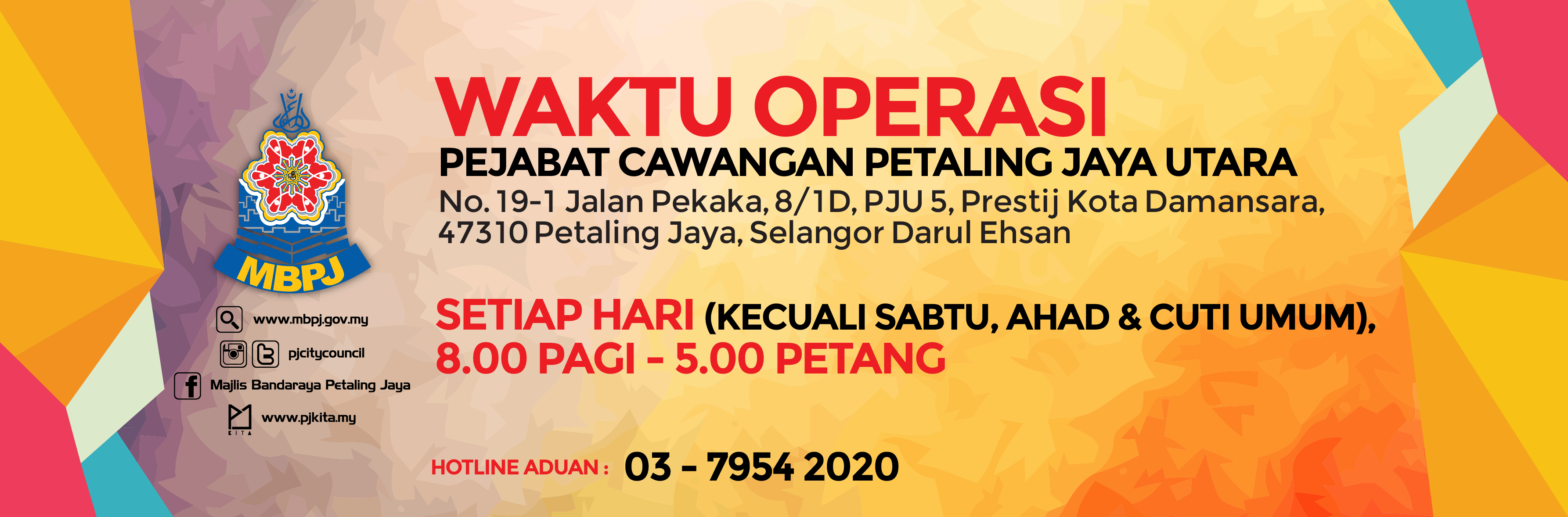 Waktu Operasi Pejabat Cawangan Kota Damansara Portal Rasmi Majlis Bandaraya Petaling Jaya Mbpj