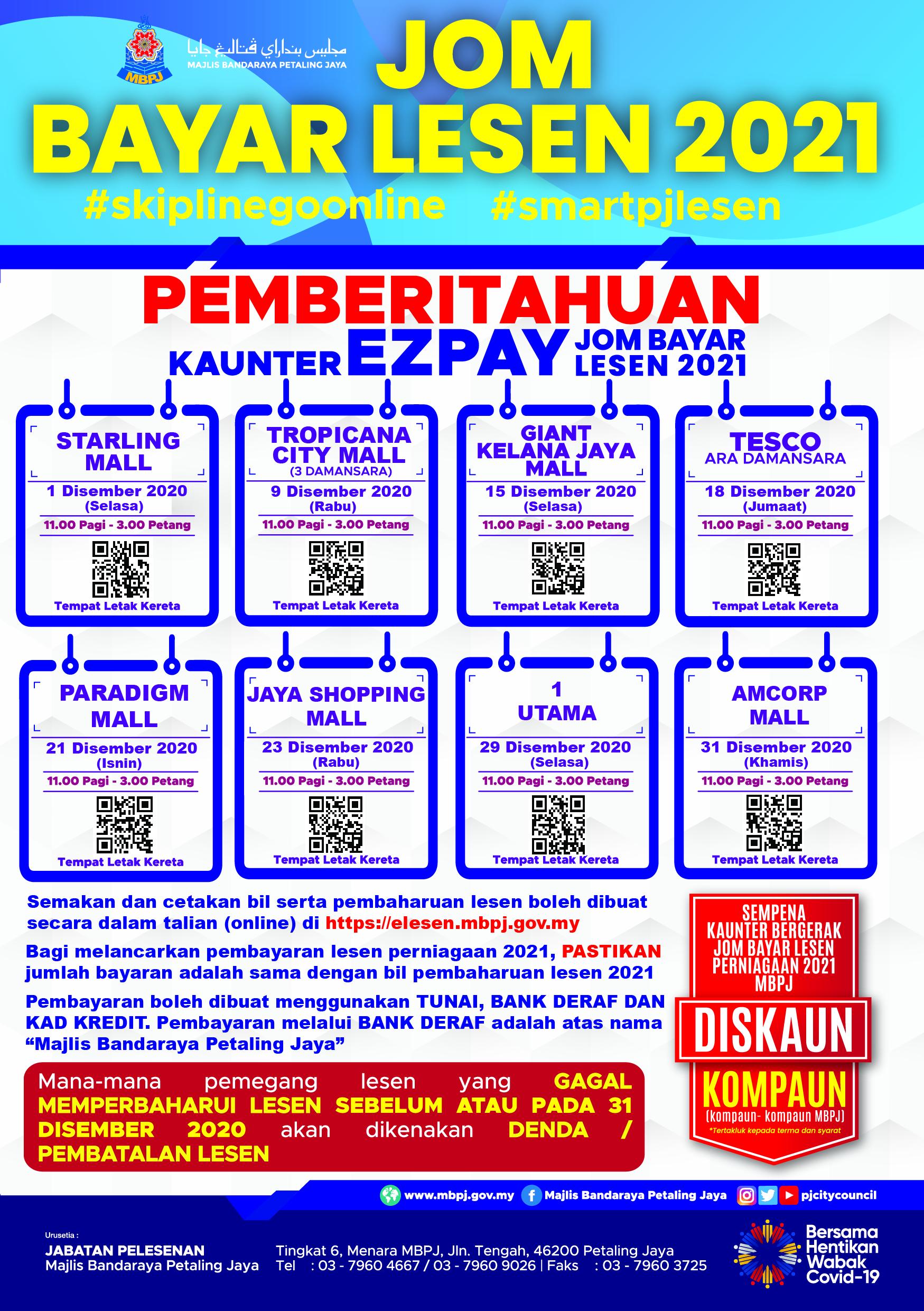 Poster Jom Bayar Lesen 2021 EZYPAY