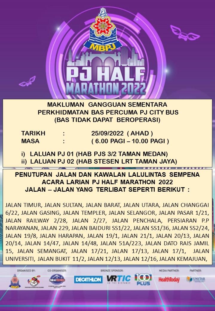 Makluman PJ Half Marathon 2022