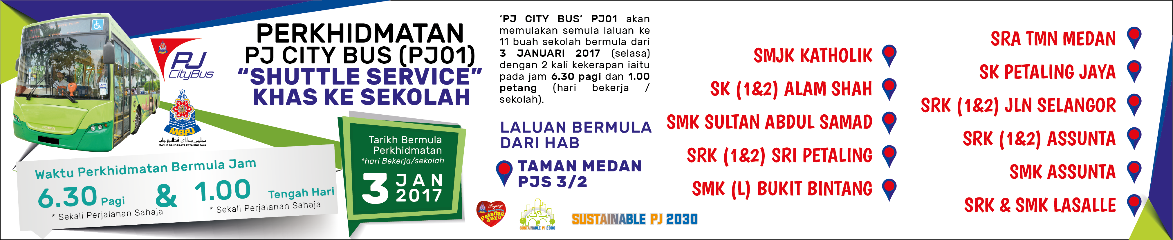 Banner PJ City Bus For School